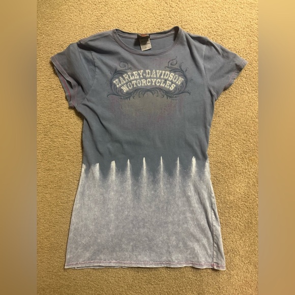 Harley Davidson Caliente San Antonio Motorcycle Graphic Tie Dye Tee size large - Picture 2 of 4